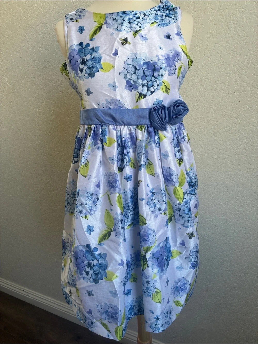Gymboree Blue Floral Hydrangea Belted Dress